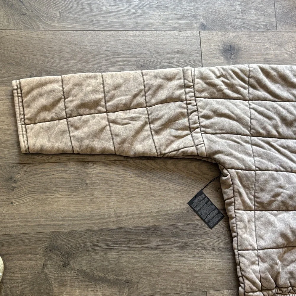 Tan Quilted Zip-Up Jacket Forever 21 Large - Picture 4 of 7